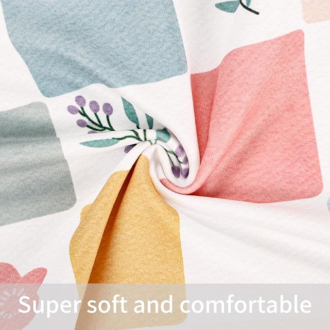 SWESEN Nursing Pillow Cover Girls, Floral Breastfeeding Pillow Cover for Baby, Snug Fits Newborn Nursing Pillow Case, Super Soft Breathable, Flower Lattice