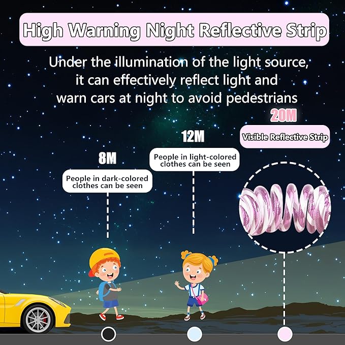 Toddler Harness Walking Leash- Child Anti Lost Wrist Link - Child Safety Harness - Upgrade with Reflective(6.5ft) - for Boys and Girls,Not Easy to Open Without Key (Light Pink)
