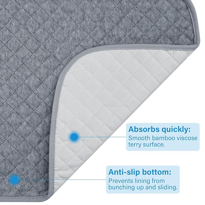Baby Thicker Diaper Changing Quilted Pad Liner, Non-Slip 3 Pack Heavy Absorbency Reusable Incontinence Pads for Kids Changer Washable Underpads(YDLX)