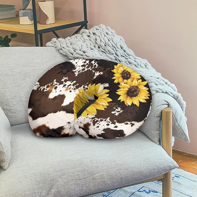 Brown Cow Sunflower Baby Mom Nursing Pillow Cover Breastfeeding Pillow Cover Print Cute and Safety 1 Pack and 2 Pack Girls Boys Essentials