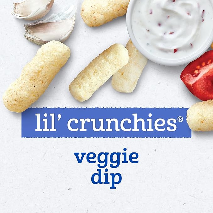 Gerber Snacks for Baby Lil’ Crunchies Baked Grain Snack Variety Pack, 1 Cheddar, 1 Veggie, 1 Tomato, 1 Ranch, 1 Maple, 1 Apple & Sweet Potato, 6 CT