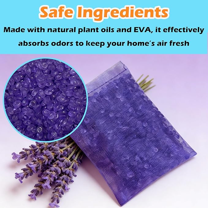 14 Pack Diaper Pail Odor Absorber Refills for Munchkin Step and Pall Diaper Pails, Odor Eliminator Filter Refills for Puck Baking Soda Cartridge (Lavander)