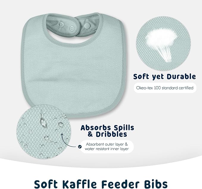Tiny Twinkle Baby Feeding Bibs - Waterproof and Absorbent Infant Drool and Feeding Baby Bibs