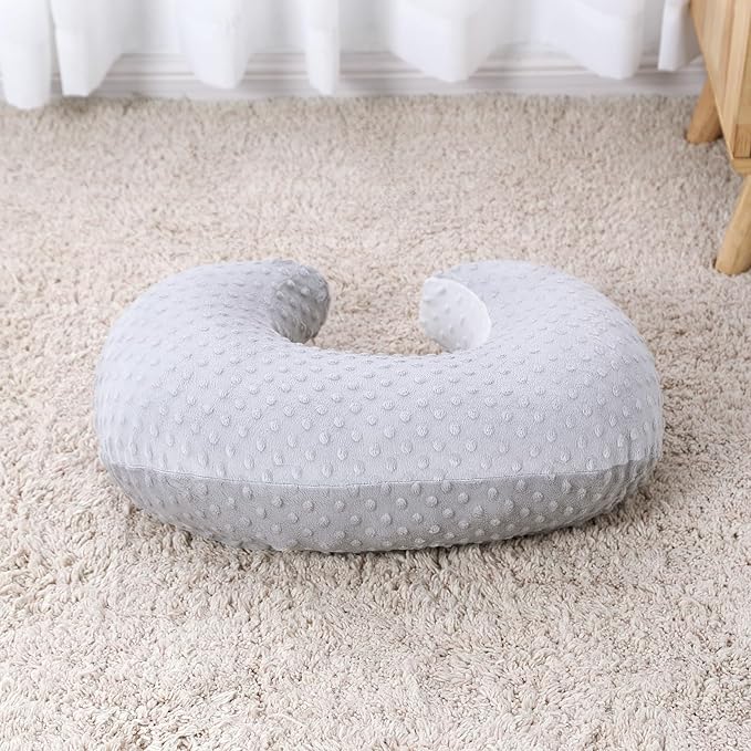 ESEN Nursing Pillow and Body Positioner for Breast Feeding and Bottle Feeding, Ultra Soft Baby Breastfeeding Pillows with Removable Nursing Pillow Cover for More Support for Mom and Baby (Gray)