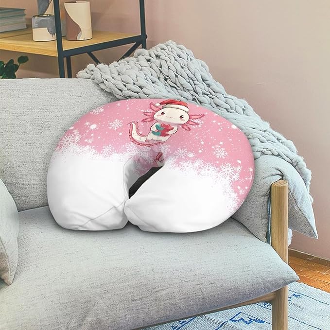 Christmas Axolotl Breastfeeding Pillow Cover Boys Girls Lightweight Skin-Friendly Fabric Newborn Nursing Pillow Case with Hidden Zipper Replacement Pillow Cover