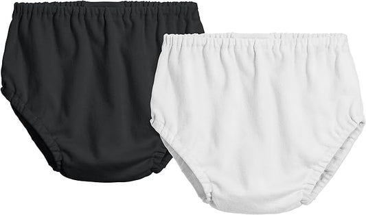 City Threads Cotton Diaper Covers for Girls and Boys 2-Pack, Made in USA Baby Bloomers, Wear Over Disposable and Cloth