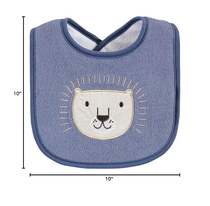 Hudson Baby Unisex Baby Cotton Terry Drooler Bibs with Fiber Filling, Wild One, One Size