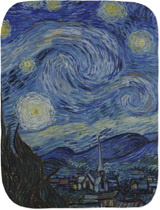The Starry Night (Van Gogh 1889) Burp Cloth - Fleece