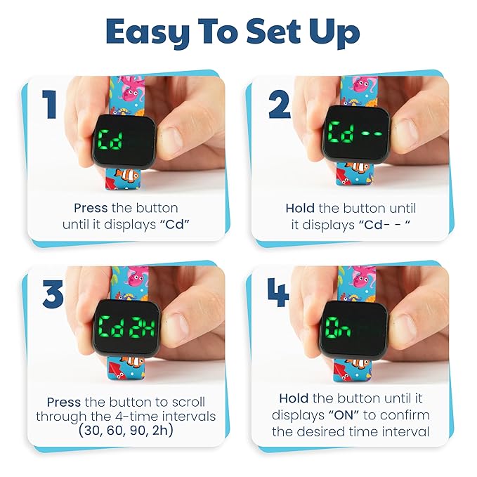 Potty Training Watch for Kids V2 – A Water Resistant Toilet Reminder Device for Boys & Girls to Train Your Toddler with Fun/Musical & Vibration Interval Reminder with Potty Training eBook (Ocean)