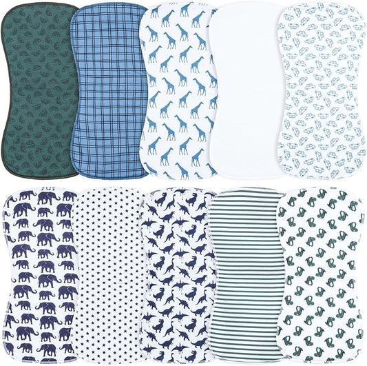 10-Pack Burp Cloths for Baby Boys and Girls - Organic Baby Burp Cloth,Baby Washcloths, Burp Rags, Large Neutral Burp Clothes for Newborn