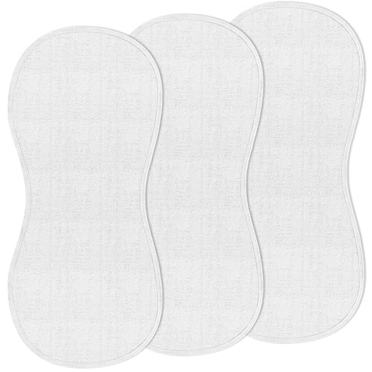 Hahafelt 3 Pcs Changing Pad Liners Fits in Peanut Shape Changing Pad Waterproof Diaper Mats Organic Cotton Peanut Mats are Warm on a Baby's Back, Washable Reusable(Simple Style,White)