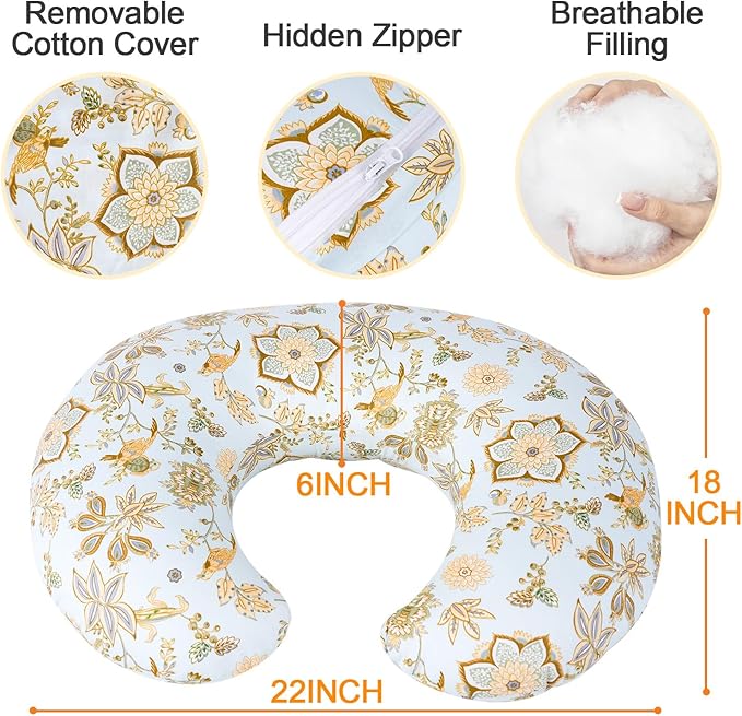 x-vesolje Baby Nursing Pillow for Breastfeeding, Adjustable Breastfeeding Pillow for Bottle Feeding, Nursing Support Pillow for Mom and Baby Healthier Nursing, Removable Cover- Floral
