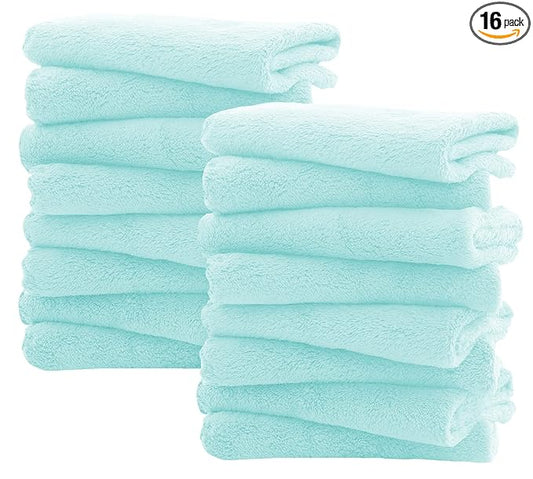 Spotted Play 16 Pack Burp Cloths for Baby - 20" by 10" Ultra Absorbent Burping Cloth, Newborn Towel - Milk Spit Up Rags - Burpy Cloths for Unisex, Boy, Girl - Burp Cloths Set (Frozen Blue)
