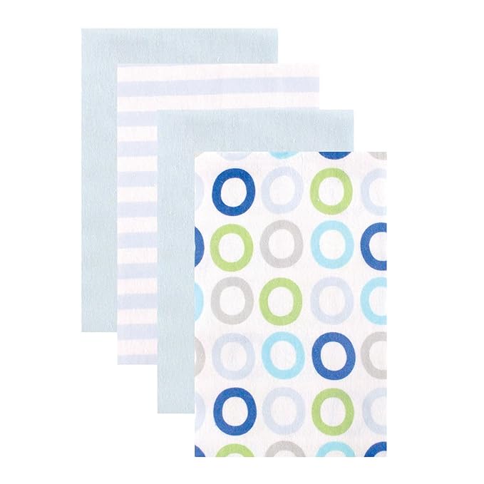 Luvable Friends Unisex Baby Flannel Burp Cloths, Blue, One Size