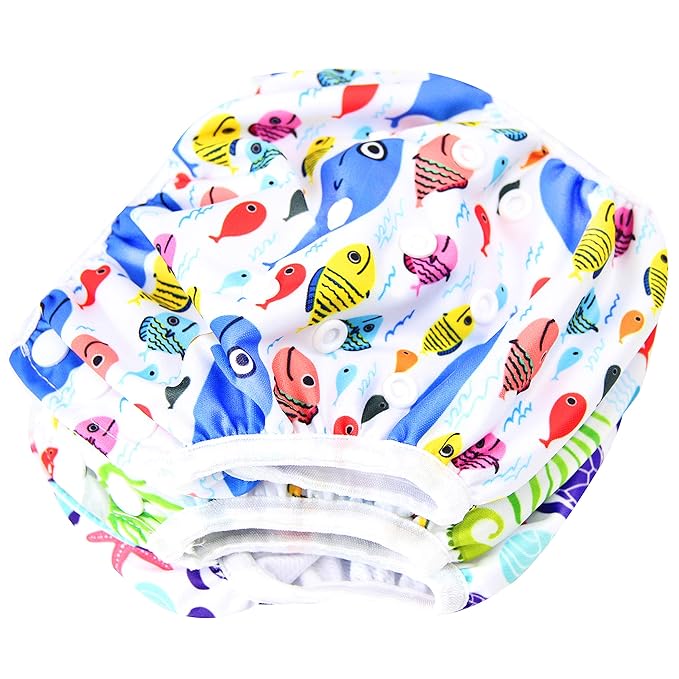 Langsprit 3 Pack Swim Diaper for Baby & Toddle,Reuseable Washable Diaper Swim for Swimming Lesson & Baby Shower Gifts