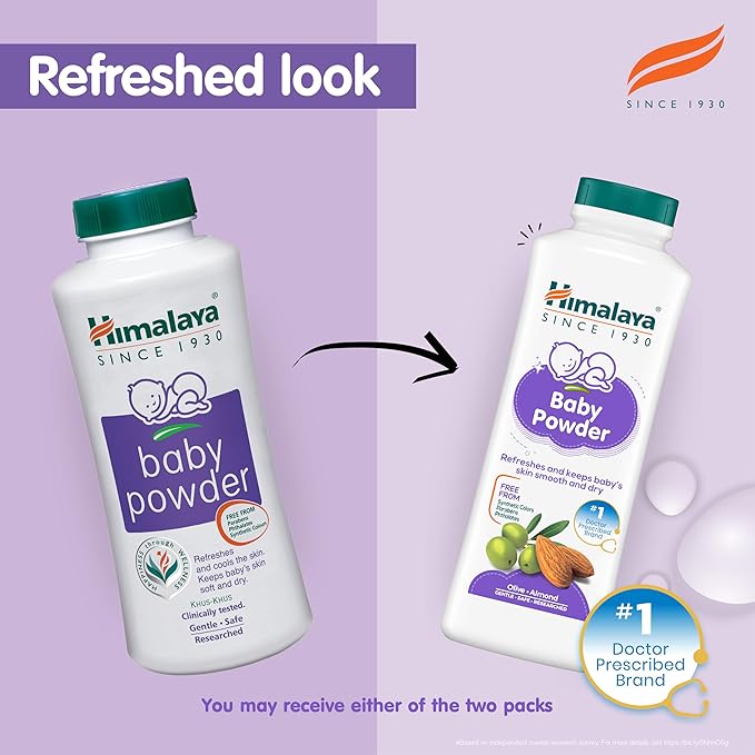 Himalaya Baby Powder 400g (Pack of 2) | Refreshes and keeps baby's skin smooth and dry