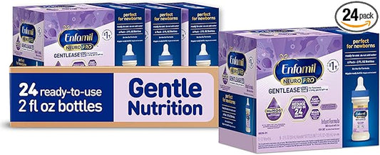 Enfamil NeuroPro Gentlease Ready-to-Feed with Smaller Proteins for Easy Digestion,Brain Supporting DHA, HuMO6* Blend, Baby Formula for easing Fussiness, Gas, Spit-up in 24hrs, 2 Fl Oz (6 ct), 4 Pack