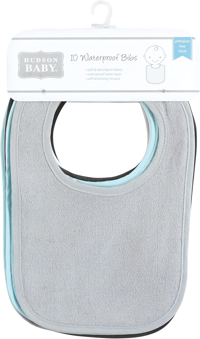 Hudson Baby Unisex Baby Drooler Bib With Waterproof Lining