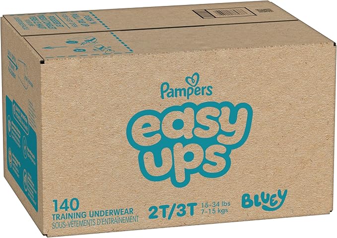 Pampers Training Pants - Easy Ups Boys & Girls Bluey - Size 2T-3T, 140 Count, Children's Potty Underwear (Packaging May Vary)