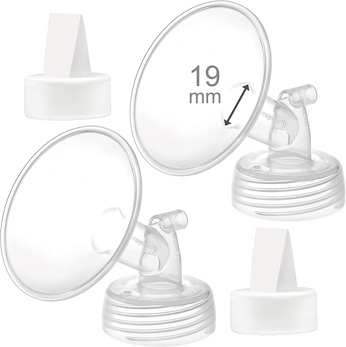 Maymom 19mm Flange and Duckbill Valve Compatible with Spectra S1 S2 Breastpump Not Original S2 Accessories Not Original Spectra Replacement Duckbill Valve and Flange
