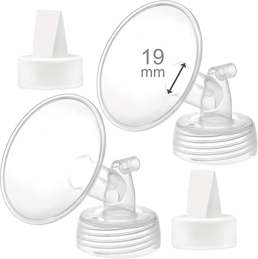 Maymom 19mm Flange and Duckbill Valve Compatible with Spectra S1 S2 Breastpump Not Original S2 Accessories Not Original Spectra Replacement Duckbill Valve and Flange
