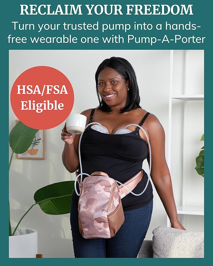 Pump-A-Porter Portable Breast Pump Bag | Belt Bag | Turns Electric Pump into Hands-Free Wearable Breast Pump | Fits Spectra S1, S2, Synergy Gold, Motif Luna, Ameda Pearl, Unimom Opera