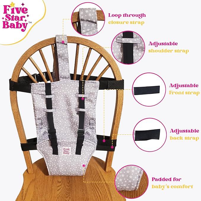 Portable Chair Strap - Travel Dining Seat Cover for Babies & Toddlers | Portable Baby Chair for Travel | Compact, Foldable Baby Seat Cover – Grey