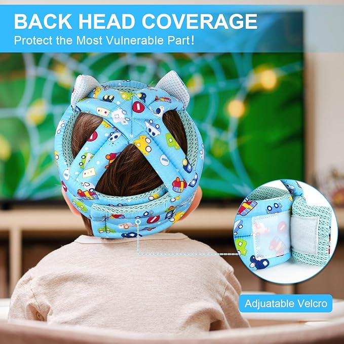 Accmor Baby Head Protector for Crawling and Walking, Cute Baby Helmet Adjustable No Bumps Infant Safety Cap, Breathable Protective Headguard Soft Cushion Anti-Collision Toddler Helmet for 6m-24m Kid