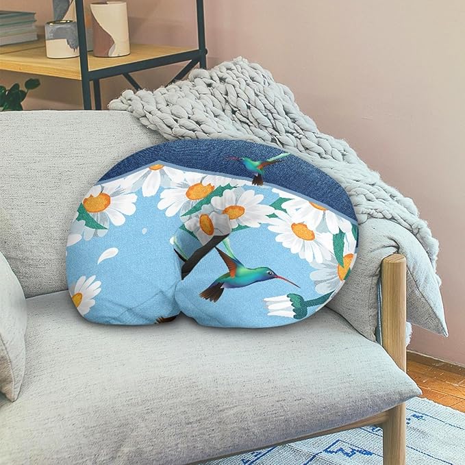 Forchrinse Hummingbird Daisy Nursing Pillow Cover for Baby Boys Girls,Stretch Nursing Pillows Slipcover Soft Nursing Pillow Slipcovers for Breastfeed