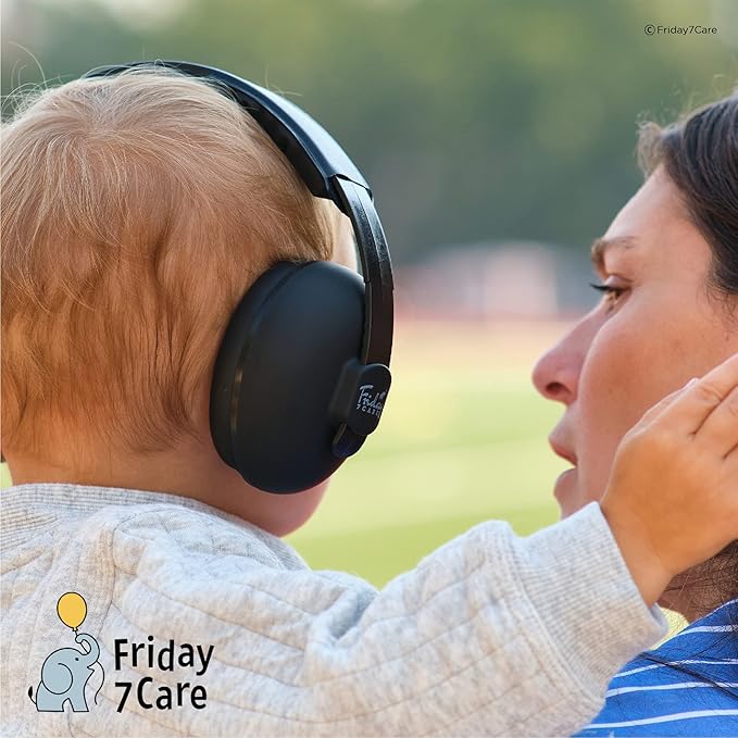 Friday 7Care Baby Headphones - Baby Ear Protection, Noise Cancelling Headphones with Adjustable Headband for Ages 0-24 Months, Black