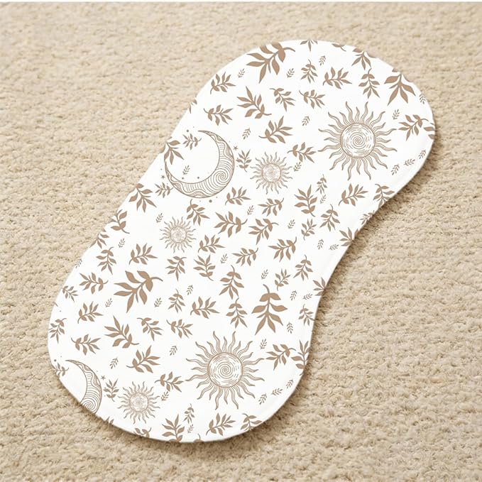 4 Pack Baby Burp Cloths, Soft Muslin Cotton Boho Star Moon Print Burp Cloths, Super Absorbent Washcloths Infants Burping Cloth Set for Newborns Baby Boy Girl Essentials
