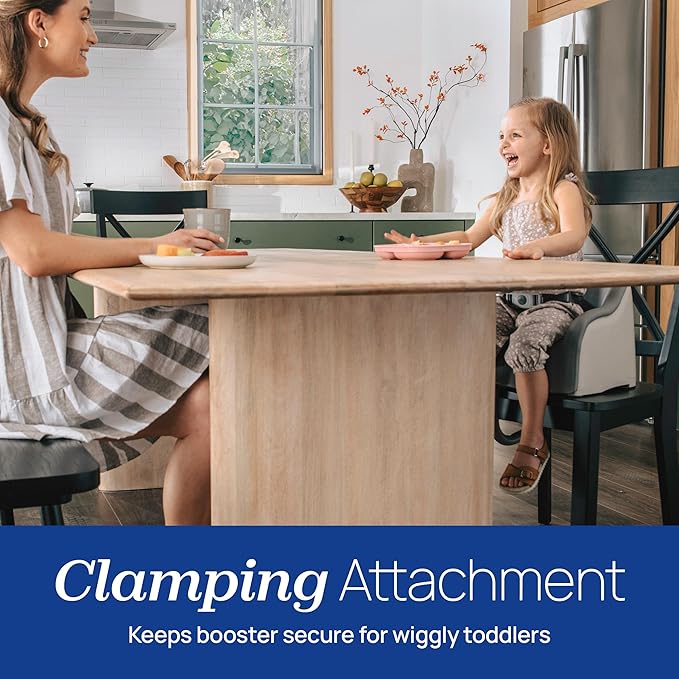 Chicco Cinch Clamping Booster Seat with Quick Set Up, Easy-to-Clean Removable Seat Cushion and 3-Point Harness, Mocha/Grey