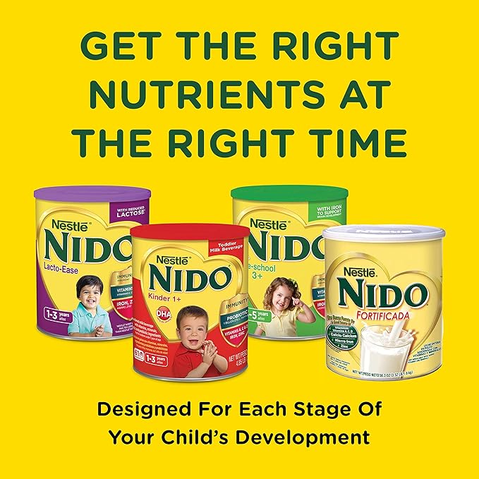 Nido NESTLE Kinder 1+ Powdered Milk Beverage 1.76 lb. Canister (Pack of 2)