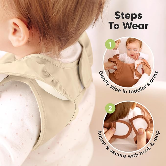 KeaBabies Waterproof Bibs for Baby Girl,Boy – 2-Pack Lightweight, Large Baby Bibs for Eating, Wearable Food Catcher, 6-12 Months Infant Feeding Essentials, Smock for Toddlers 1-3, Kids (Terracotta)