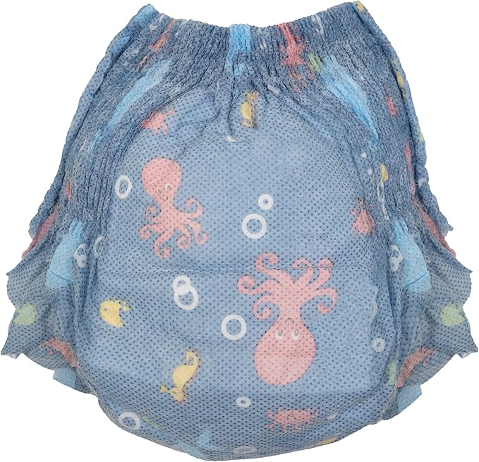 Nuby Swim Pants for Toddlers - 5 Pack - Toddler Swim Diapers with Stretchy Waistline, Tear-Away Sides, Water-Resistant Outer Layer & Leak-Preventing Cuffs - Size Large (26-37 lbs)