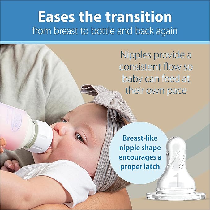 Dr. Brown's Natural Flow Anti-Colic Options+ Narrow Glass Baby Bottles, 8oz/250mL, with Level 1 Slow Flow Nipple, 2-Pack, 0m+ & Fragrance-Free Dish Soap, 16oz