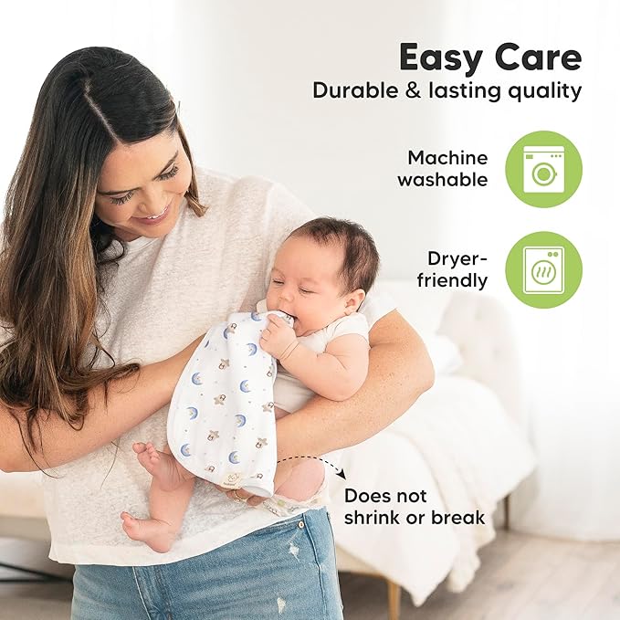 5-Pack Muslin Burp Cloths Baby Boy, Girl - Very Absorbent Baby Burp Cloth Rags, 8-Layers Viscose Derived from Bamboo Cotton Muslin Towel, Super Soft Spit Up Rags, No Shrink Washcloths (Cosmo)