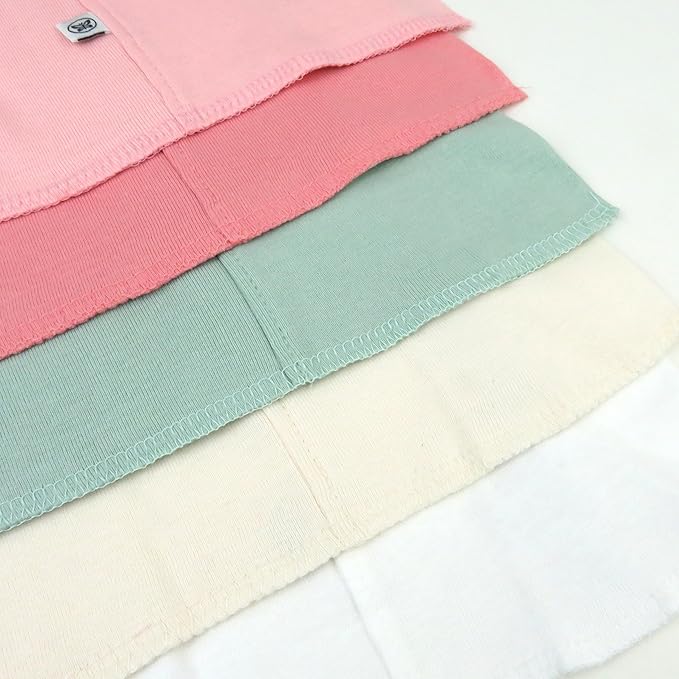 Tri-fold Knit Burp Cloths Soft Absorbent 100% Organic Cotton for Baby Boys, Girls