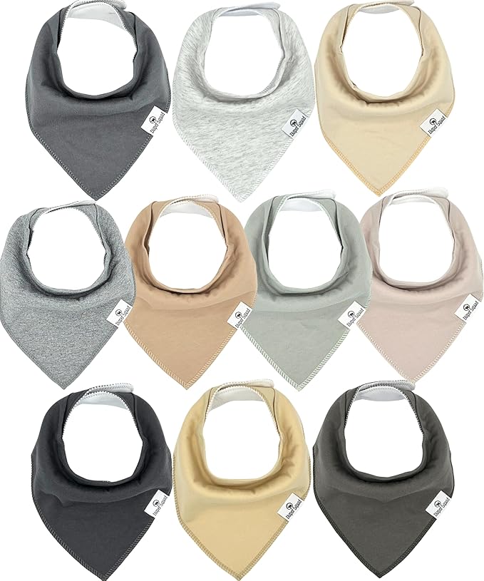 DiaperSquad's 100% Organic Cotton Baby Drool Bibs, Super Absorbent & Adjustable Baby Bibs for Drooling and Teething