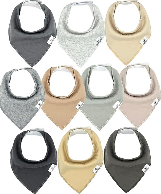 DiaperSquad's 100% Organic Cotton Baby Drool Bibs, Super Absorbent & Adjustable Baby Bibs for Drooling and Teething
