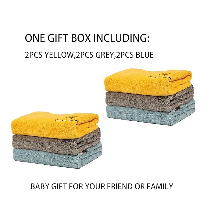 Baby Bibs for Girls or Boys, Toddler Bibs for Feeding (2 blue grey yellow)