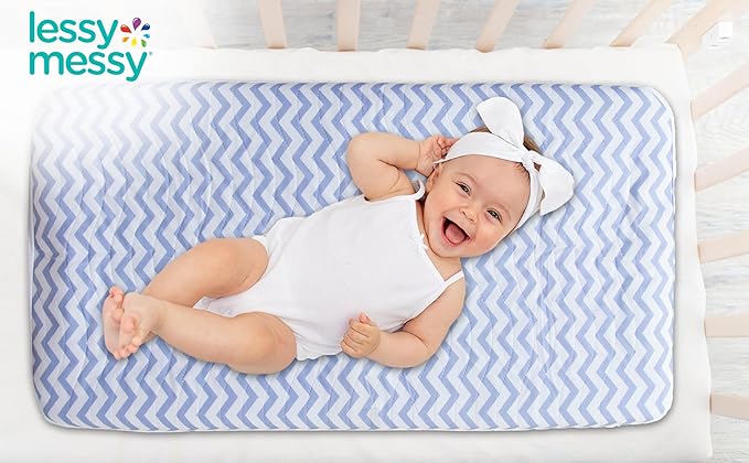 Leak-Proof Changing Pad Cover (32×16×4) — Soft, Hygienic Unique Machine Washable & Dryer Safe,Snug Elastic Edges Perfect for New Parents (Blue)