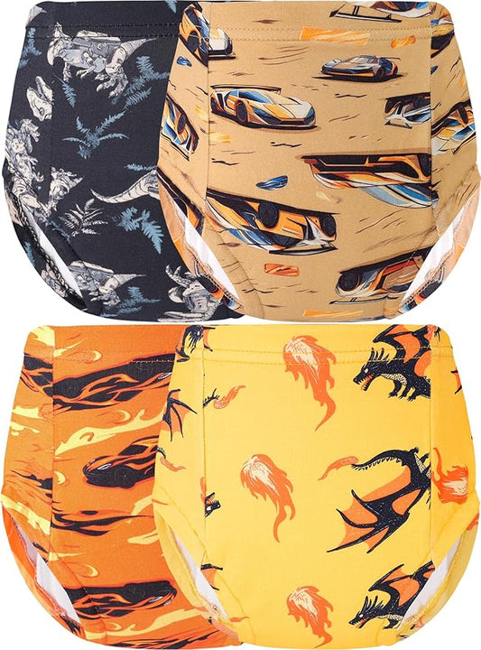 Boys Potty Training Underwear Pee Pants Cotton Absorbent Leak Resistant 4-Pack For Toddler 2t 3t 4t 5t 6 7 8 10