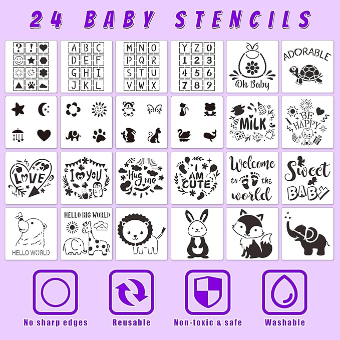 78PCS Baby Bib Bodysuit Baby Shower Set Baby Shower Game Sign Baby Feede Bib Newborn Bodysuit Fabric Marker