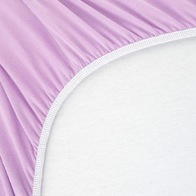 SheetWorld Fitted Baby Bassinet Sheet fits Dream On Me Skyler Bassinet & Bedside Sleeper 20 x 33, 100% Cotton Jersey, Hypoallergenic, Butter Soft, Solid Lavender, Made in USA