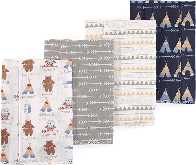 Little Treasure Luvable Friends Flannel Burp Cloths 4pk