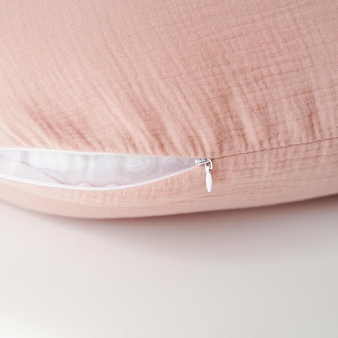 Konssy Muslin Nursing Pillow Covers, 100% Cotton Soft & Adorable Covers for Breastfeeding Pillows, Slipcovers for Newborn Baby Boys & Girls