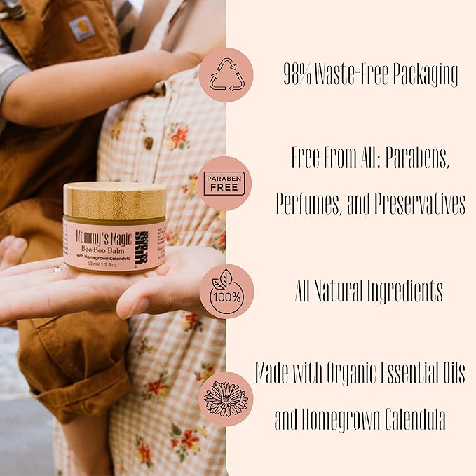 Skin to Skin Diaper Balm 50 ml - Plant Based Organic Baby Butt Balm with Calendula and Beeswax - Gentle Diaper Rash Preventative and Care for Your Little One's Delicate Skin