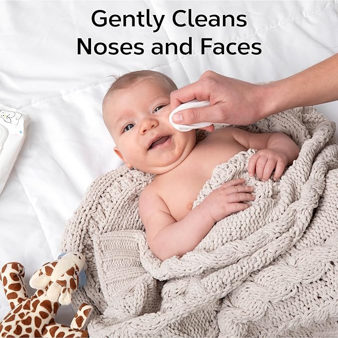 Nolla Nose and Face Wipes for Babies & Kids with Saline, Vitamin E, & Aloe | Unscented | Compostable, 360 Count (12 Packs of 30)