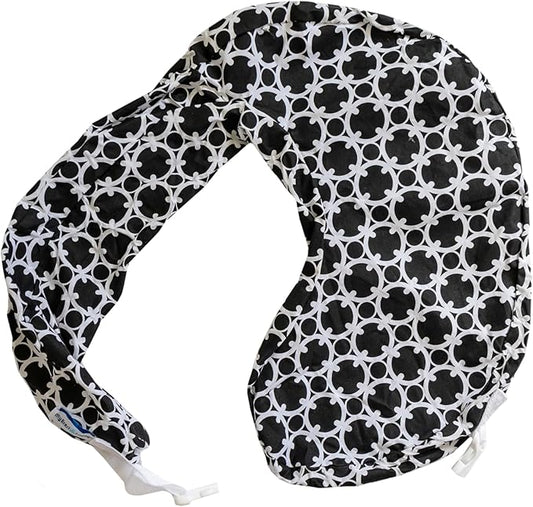 My Brest Friend Original Nursing Pillow Cover - Slipcovers for Baby - Adjustable Fit, Easy Care, Durable - Original Nursing Pillow Not Included, Black and White Marina